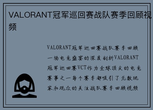 VALORANT冠军巡回赛战队赛季回顾视频